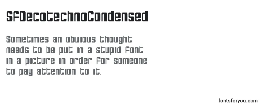 SfDecotechnoCondensed Font