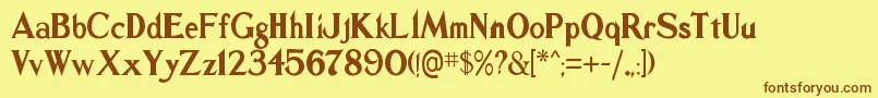 GoldburgRegular Font – Brown Fonts on Yellow Background