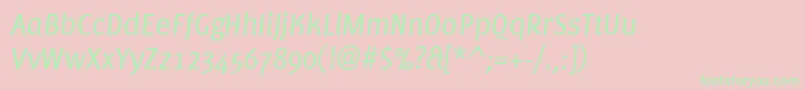 PfmuseItalic Font – Green Fonts on Pink Background