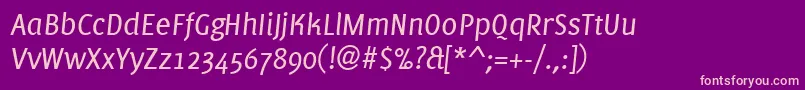 PfmuseItalic Font – Pink Fonts on Purple Background