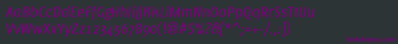 フォントPfmuseItalic – 黒い背景に紫のフォント