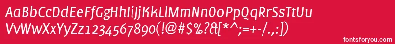 PfmuseItalic Font – White Fonts on Red Background