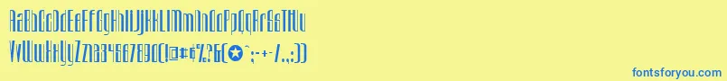 UrkelianTelevisionDynasty-Schriftart – Blaue Schriften auf gelbem Hintergrund