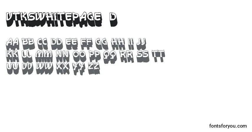 Czcionka VtksWhitePage3D – alfabet, cyfry, specjalne znaki