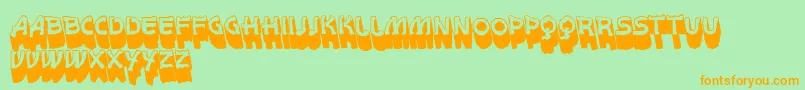 VtksWhitePage3D-Schriftart – Orangefarbene Schriften auf grünem Hintergrund