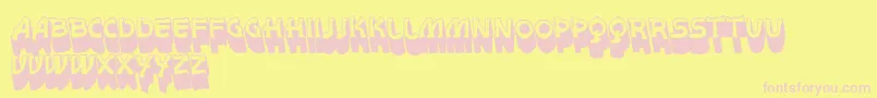 VtksWhitePage3D Font – Pink Fonts on Yellow Background