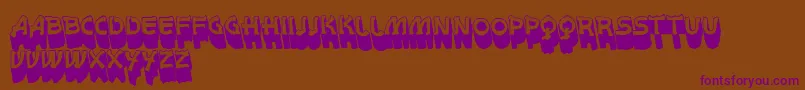 VtksWhitePage3D-Schriftart – Violette Schriften auf braunem Hintergrund