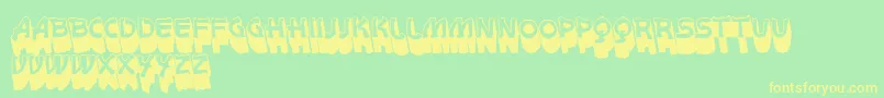 VtksWhitePage3D Font – Yellow Fonts on Green Background