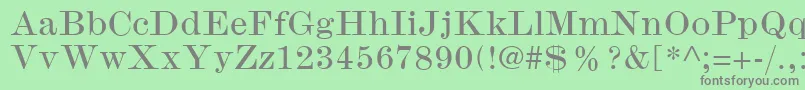 フォントModernmtWide – 緑の背景に灰色の文字