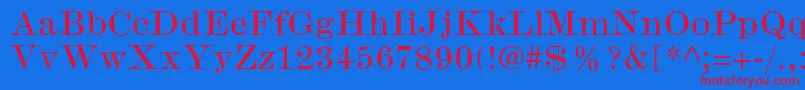 ModernmtWide-fontti – punaiset fontit sinisellä taustalla