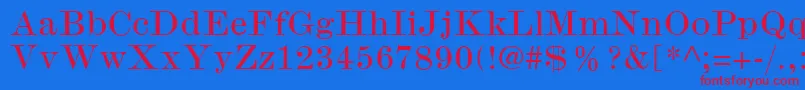 ModernmtWide Font – Red Fonts on Blue Background