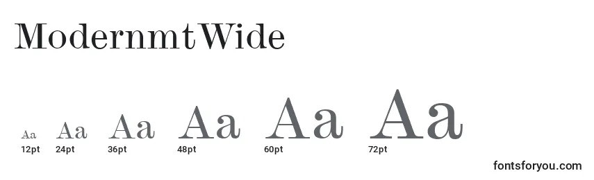 Размеры шрифта ModernmtWide