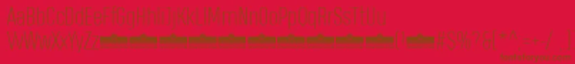 HeadingProExtralightTrial-fontti – ruskeat fontit punaisella taustalla