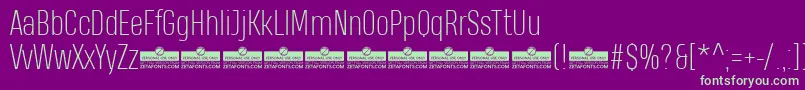 HeadingProExtralightTrial Font – Green Fonts on Purple Background