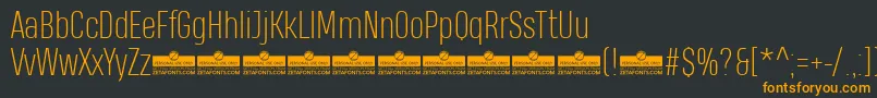 More about HeadingProExtralightTrial Font HeadingProExtralightTrial Font – Orange Fonts on Black Background