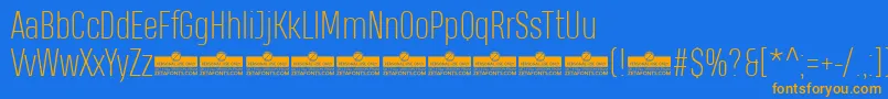 More about HeadingProExtralightTrial Font HeadingProExtralightTrial Font – Orange Fonts on Blue Background