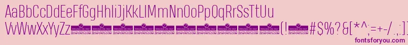 HeadingProExtralightTrial-fontti – violetit fontit vaaleanpunaisella taustalla