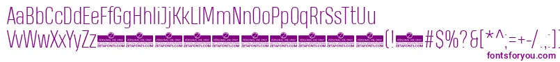 フォントHeadingProExtralightTrial – 白い背景に紫のフォント