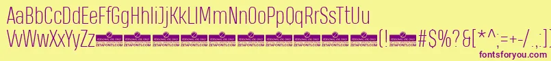 HeadingProExtralightTrial Font – Purple Fonts on Yellow Background
