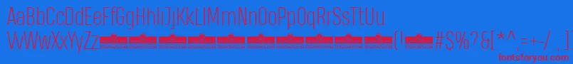 HeadingProExtralightTrial Font – Red Fonts on Blue Background