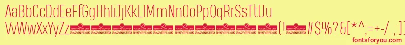 HeadingProExtralightTrial Font – Red Fonts on Yellow Background