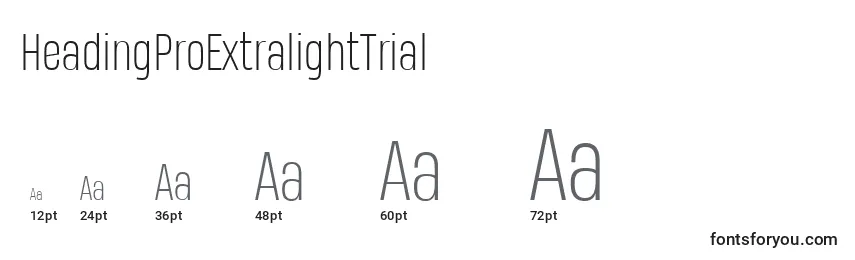 HeadingProExtralightTrial Font Sizes