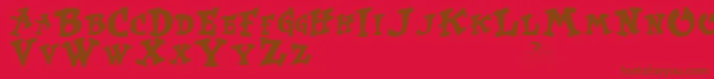Kurtruss Font – Brown Fonts on Red Background