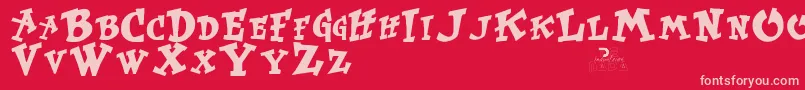 Kurtruss Font – Pink Fonts on Red Background
