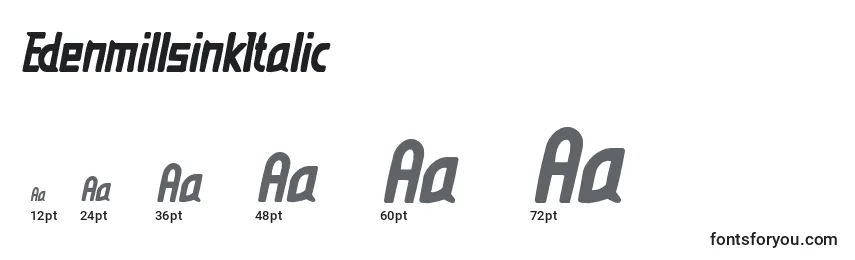 Размеры шрифта EdenmillsinkItalic
