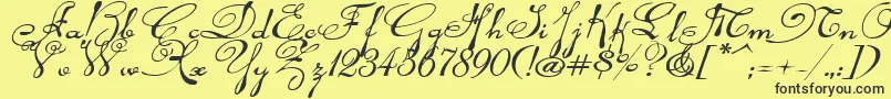 Rhalinaexpi Font – Black Fonts on Yellow Background