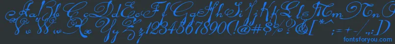 Rhalinaexpi Font – Blue Fonts on Black Background