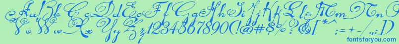 Rhalinaexpi Font – Blue Fonts on Green Background