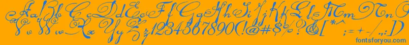 Rhalinaexpi Font – Blue Fonts on Orange Background