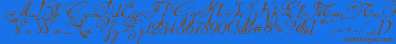 Rhalinaexpi Font – Brown Fonts on Blue Background