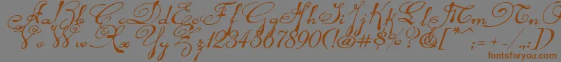 Rhalinaexpi Font – Brown Fonts on Gray Background