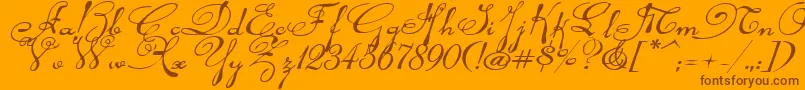 Rhalinaexpi Font – Brown Fonts on Orange Background