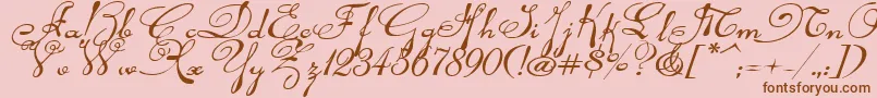 Rhalinaexpi Font – Brown Fonts on Pink Background