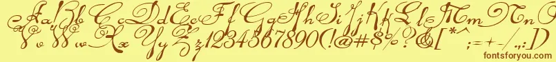 Rhalinaexpi Font – Brown Fonts on Yellow Background