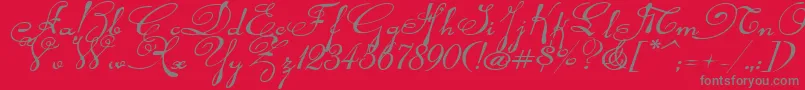 Rhalinaexpi Font – Gray Fonts on Red Background