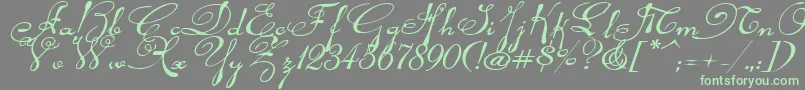 Rhalinaexpi Font – Green Fonts on Gray Background