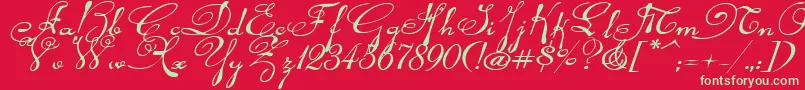 Rhalinaexpi Font – Green Fonts on Red Background