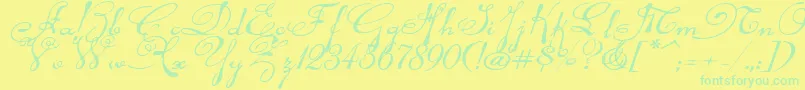 Rhalinaexpi Font – Green Fonts on Yellow Background