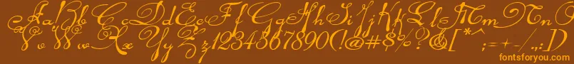Rhalinaexpi Font – Orange Fonts on Brown Background