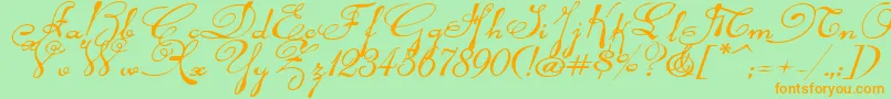 Rhalinaexpi Font – Orange Fonts on Green Background