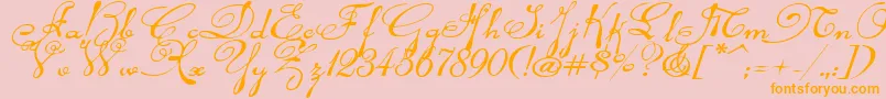 Rhalinaexpi Font – Orange Fonts on Pink Background