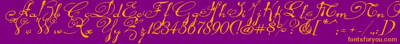 Rhalinaexpi Font – Orange Fonts on Purple Background