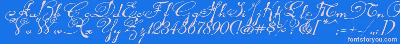 Rhalinaexpi Font – Pink Fonts on Blue Background