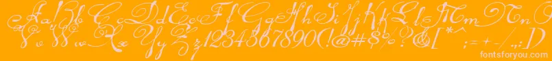 Rhalinaexpi Font – Pink Fonts on Orange Background