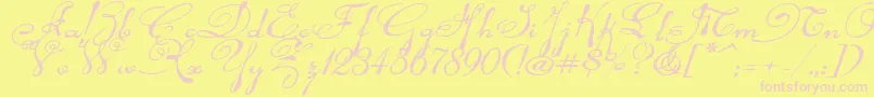 Rhalinaexpi Font – Pink Fonts on Yellow Background