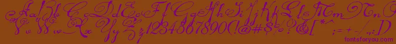 Rhalinaexpi Font – Purple Fonts on Brown Background